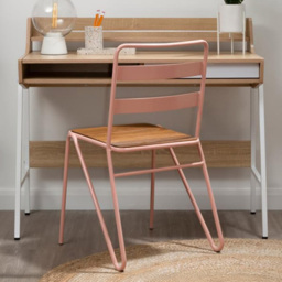 Premier Housewares Bradbury Natural Oak Veneer Desk - Size: 104 x 48 x 89cm - Cream - Interiors by Premier - Wilko