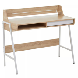 Premier Housewares Bradbury Natural Oak Veneer Desk - Size: 104 x 48 x 89cm - Cream - Interiors by Premier - Wilko - thumbnail 3