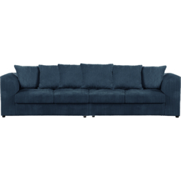Luxor 4 Seater Navy Blue Jumbo Cord Scatter Back Sofa - Wilko - thumbnail 3