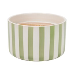 Sage Striped Ceramic Candle - Wilko - thumbnail 3
