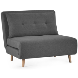 Julian Bowen Rowan Single Seater Mid Grey Button-Tufted Sofa Bed - Wilko - thumbnail 3