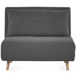 Julian Bowen Rowan Single Seater Mid Grey Button-Tufted Sofa Bed - Wilko - thumbnail 6