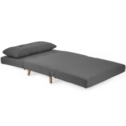 Julian Bowen Rowan Single Seater Mid Grey Button-Tufted Sofa Bed - Wilko - thumbnail 4