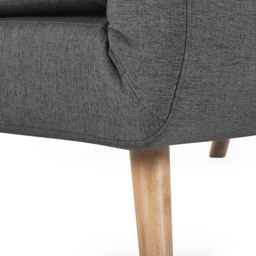 Julian Bowen Rowan Single Seater Mid Grey Button-Tufted Sofa Bed - Wilko - thumbnail 7