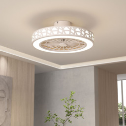 Living and Home White Round Acrylic LED Ceiling Fan Light 20 inch - Size: 18 x 50 x 50cm - Wilko - thumbnail 3