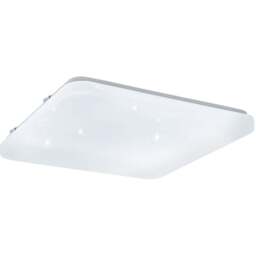 EGLO Frania-S Metal and Plastic Square White Crystal Effect Integrated LED Flush Light - Size: 33 x 33 x 7cm - Wilko - thumbnail 1