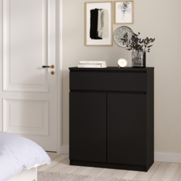 Florence 2 Door Single Drawer Black Matt Sideboard - Size: 40 x 80.2 x 100.4cm - Furniture to Go - Wilko - thumbnail 7