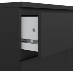Florence 2 Door Single Drawer Black Matt Sideboard - Size: 40 x 80.2 x 100.4cm - Furniture to Go - Wilko - thumbnail 6