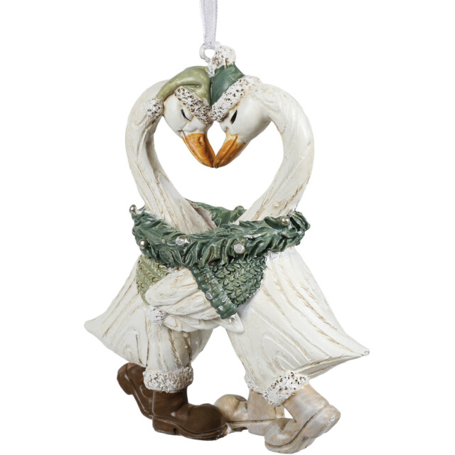 Cosy Swan Couple Hanging Decoration - Wilko - image 1