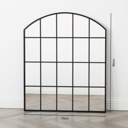 Aion Black Arched Industrial Wall Mirror 90 x 75cm - Home Garden Direct - Wilko - thumbnail 5