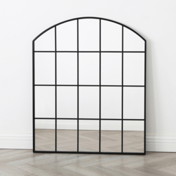 Aion Black Arched Industrial Wall Mirror 90 x 75cm - Home Garden Direct - Wilko - thumbnail 3