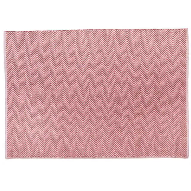 Hug Rug Coral Pink Woven Herringbone Rug 120 x 170cm - Wilko - image 1