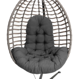 Living and Home Hanging Egg Chair Cushion - Size: 75 x 95 x 55cm - Black - Wilko - thumbnail 4