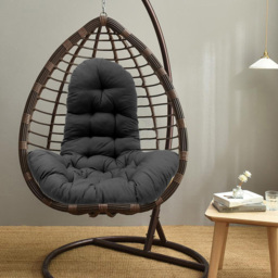 Living and Home Hanging Egg Chair Cushion - Size: 75 x 95 x 55cm - Black - Wilko - thumbnail 3