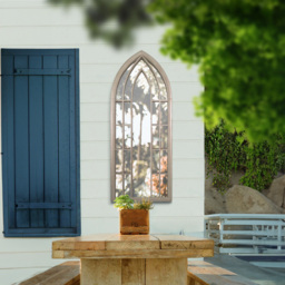 MirrorOutlet Somerley Gothic Arched Garden Mirror 150 x 61cm - Size: 150 x 61 x 3cm - White - Wilko - thumbnail 6