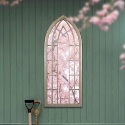 MirrorOutlet Somerley Gothic Arched Garden Mirror 150 x 61cm - Size: 150 x 61 x 3cm - White - Wilko - thumbnail 7