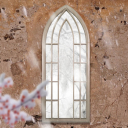 MirrorOutlet Somerley Gothic Arched Garden Mirror 150 x 61cm - Size: 150 x 61 x 3cm - White - Wilko - thumbnail 3