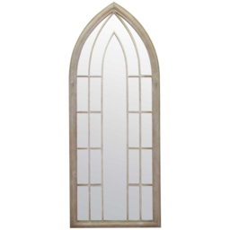 MirrorOutlet Somerley Gothic Arched Garden Mirror 150 x 61cm - Size: 150 x 61 x 3cm - White - Wilko - thumbnail 1