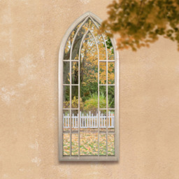MirrorOutlet Somerley Gothic Arched Garden Mirror 150 x 61cm - Size: 150 x 61 x 3cm - White - Wilko - thumbnail 5