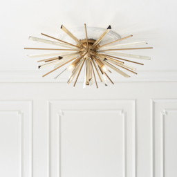 Merano Salerno Antique Brass and Champagne 4 Light Ceiling Pendant - Size: 80 x 80 x 27.8cm - Glass - Wilko - thumbnail 3