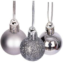 Shatchi 3cm Mid Grey Luxury Bauble 12 Pack - Wilko - thumbnail 3