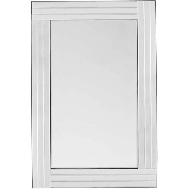 Oakley Triple Edge Bevelled All Glass Large Dress Mirror 120 x 80cm - Size: 120x 80cm - Black - MirrorOutlet - Wilko - image 1