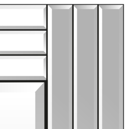 Oakley Triple Edge Bevelled All Glass Large Dress Mirror 120 x 80cm - Size: 120x 80cm - Black - MirrorOutlet - Wilko - thumbnail 6