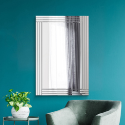 Oakley Triple Edge Bevelled All Glass Large Dress Mirror 120 x 80cm - Size: 120x 80cm - Black - MirrorOutlet - Wilko - thumbnail 3