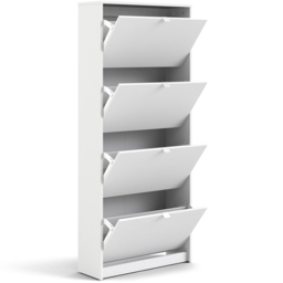 Florence Shoes 4 Flip Door Double Layer White Shoe Storage Cabinet - Furniture To Go - Wilko - thumbnail 6