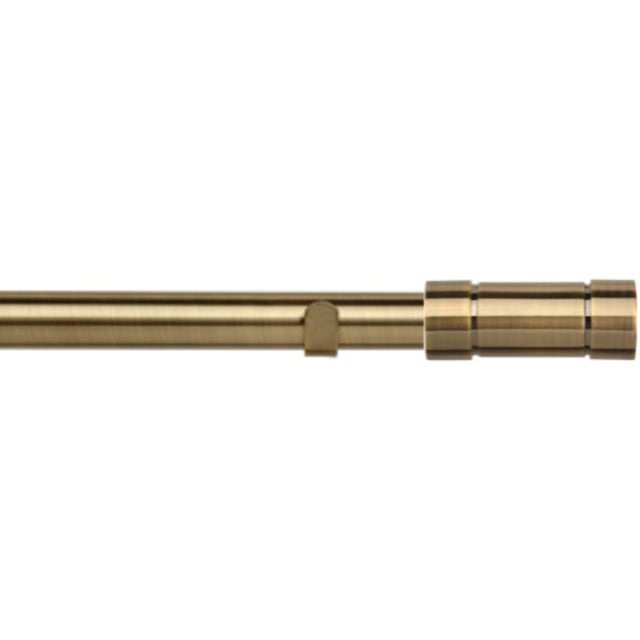 New Edge Blinds 100cm Fixed Length Antique Brass Eyelet Metal Curtain Pole Set with Aspect Finial - Wilko - image 1