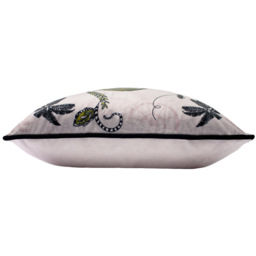 Paoletti Blush Tropical Cheetah Velvet Touch Piped Cushion - Size: 45 x 45 cm - Pink - Wilko - thumbnail 4