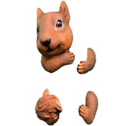 Marco Paul Squirrel Tree Hugger Garden Ornament - Size: 30 x 20 x 10cm - Brown - Wilko