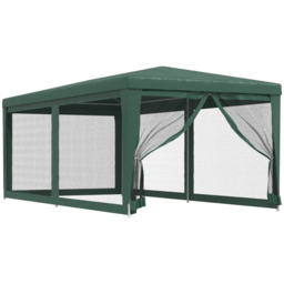 vidaXL 3 x 6m Green Party Tent with 6 Mesh Sidewalls - Wilko - thumbnail 3