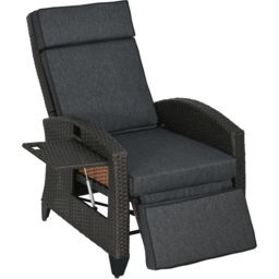 Outsunny Grey Outdoor Recliner Chair - Size: 75 x 68 x 52cm - Wilko - thumbnail 3