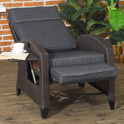 Outsunny Grey Outdoor Recliner Chair - Size: 75 x 68 x 52cm - Wilko - thumbnail 1