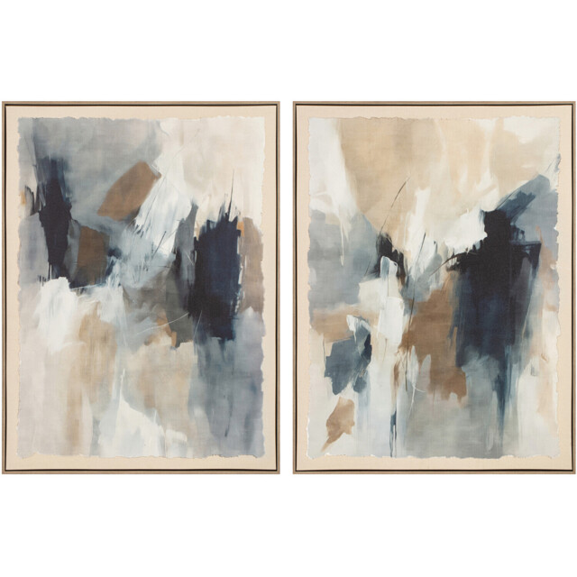 Hand Finished Misty Abstract Canvas - Wilko - image 1