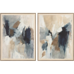 Hand Finished Misty Abstract Canvas - Wilko - thumbnail 1