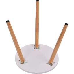 Costway White Natural Wood Legs Round Side Table - Size: Single Shelf - Wilko - thumbnail 5