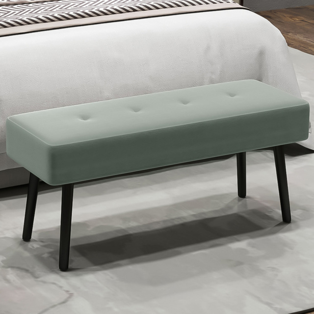 Portland Green End of Bed Bench with Thick Padding - Size: 45 x 36 x 100cm - Wilko - image 1