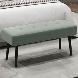 Portland Green End of Bed Bench with Thick Padding - Size: 45 x 36 x 100cm - Wilko