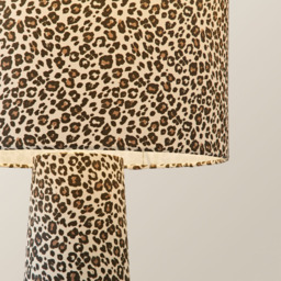 ValueLights Bertie Leopard Print Full Fabric Midi LED Floor Lamp - Size: 131 x 30 x 30cm - Cream - Wilko - thumbnail 4