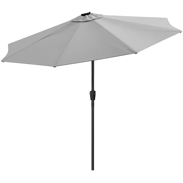 Living and Home Light Grey Solar LED Crank and Tilt Parasol 3m - Wilko - image 1