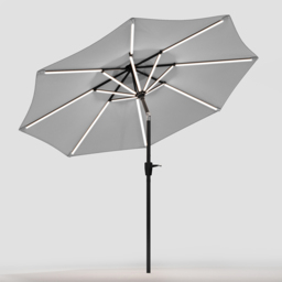 Living and Home Light Grey Solar LED Crank and Tilt Parasol 3m - Wilko - thumbnail 5