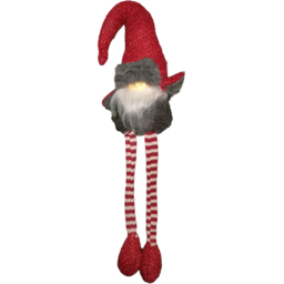 Samuel Alexander Red and Grey Plush Light Up Gonk Christmas Decoration 72cm - Size: 72 x 13 x 10cm - Wilko