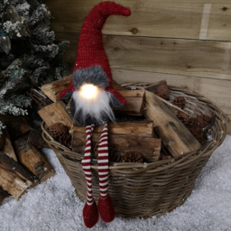 Samuel Alexander Red and Grey Plush Light Up Gonk Christmas Decoration 72cm - Size: 72 x 13 x 10cm - Wilko - thumbnail 3