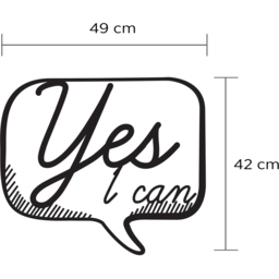 Decortie Black Metal Yes I Can Wall Art No 20 - Size: 42 x 49 x 0.3cm - Wilko - thumbnail 5