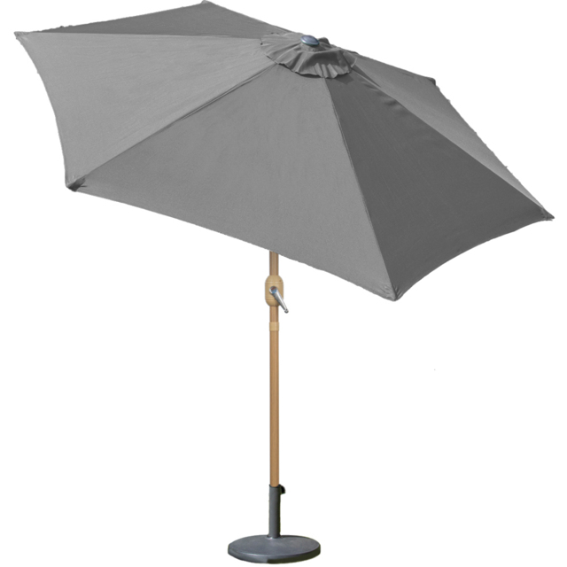 Gardenkraft Grey Crank and Tilt Wooden Parasol 2m - Wilko - image 1