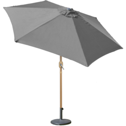 Gardenkraft Grey Crank and Tilt Wooden Parasol 2m - Wilko - thumbnail 1