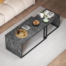HOMCOM Dark Grey Nest of Tables Set of 2 - Size: 42 x 48 x 90cm - Wilko - thumbnail 5