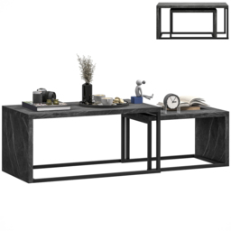 HOMCOM Dark Grey Nest of Tables Set of 2 - Size: 42 x 48 x 90cm - Wilko - thumbnail 3